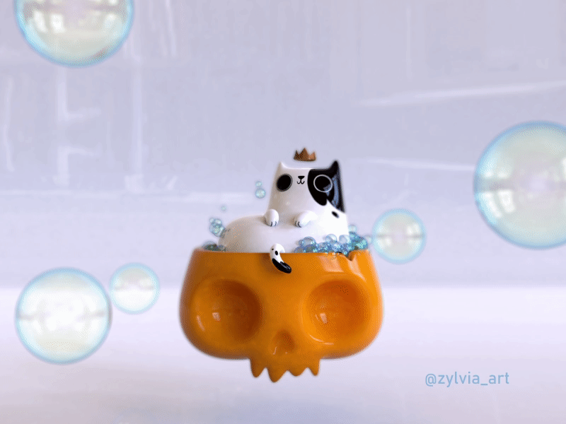 King Cat 3d 3d animation 3d art 3d cartoon 3d cat 3d character animation cat character design illustration look dev motion graphic
