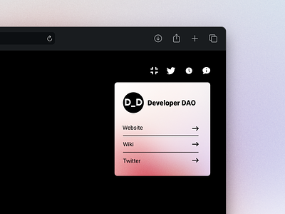 Developer Dao FM ( info menu ) app crypto ui userinterface ux web web3