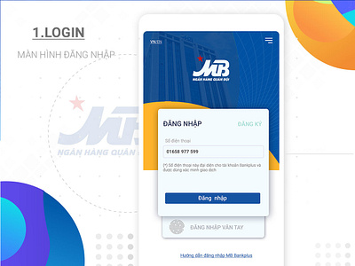 Login Screenshot app mbbankplus ui design uidesign ứng dụng