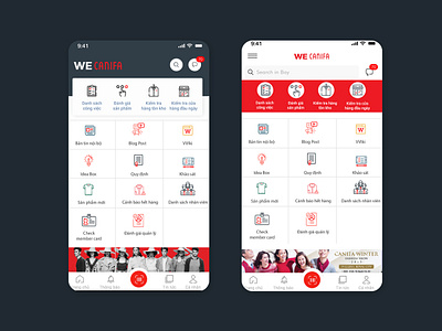 App quản lý nội bộ Canifa app ui ui design uidesign xây dựng thương hiệu ứng dụng