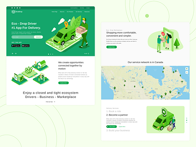 UI Concept | Eco Drop Delivery and Marketplace Microsite design illustration ui web