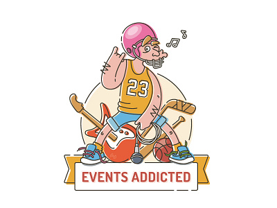 Events Addicted Dude events fun illustration lines music rock sport vector
