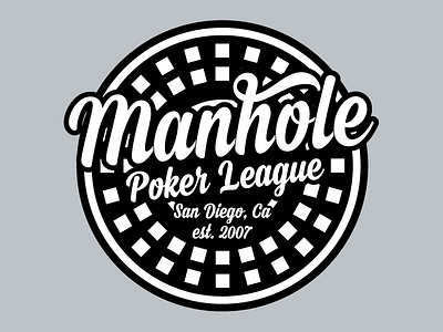 Manhole Poker League Logo black and white logo typography