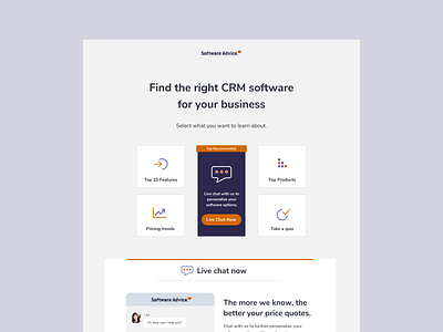 Find the right software, with live chat and good content content strategy end to end information architecture product design ui ux visual visual design
