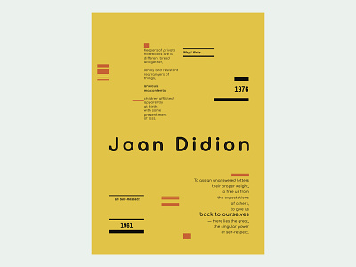 Joan Didion - Favorite Quotes - Poster / Wall Art 70s abstract graphicdesign joan didion literature poster art typogaphy vintage wall art