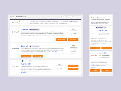 product card iterations and concepts