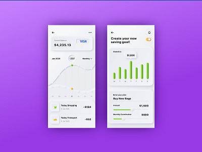 Daily UI Design 03 app design finance neumorphism ui ux