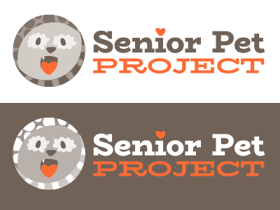 Senior Pet Project Logo adoptions cat dog heart new tricks old dogs rescue spots stripes tongue