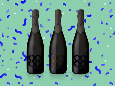 10-year Anniversary Champagne Bottle Concept anniversary bottle design