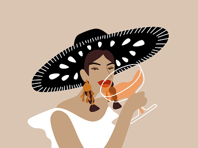 Happy National Tequila Day! alcool drinking girl illustration margarita mexico tequila