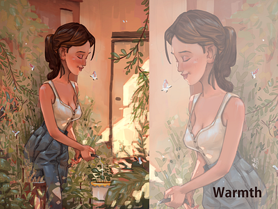 Warmth artsbyrats character gardening girl illustration