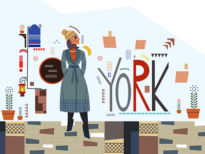 York Girl character design illustration vector york