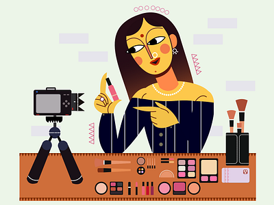 Beauty Blogger character design illustration influencer vector