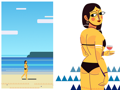 Summer vacation! artsbyrats beach character design illustration influencer sea travel web