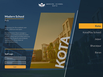 Landing page - Modern School Kota design home page icon landing page design minimal typography ui ux vector web website