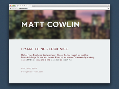 Mock up for my new home page
