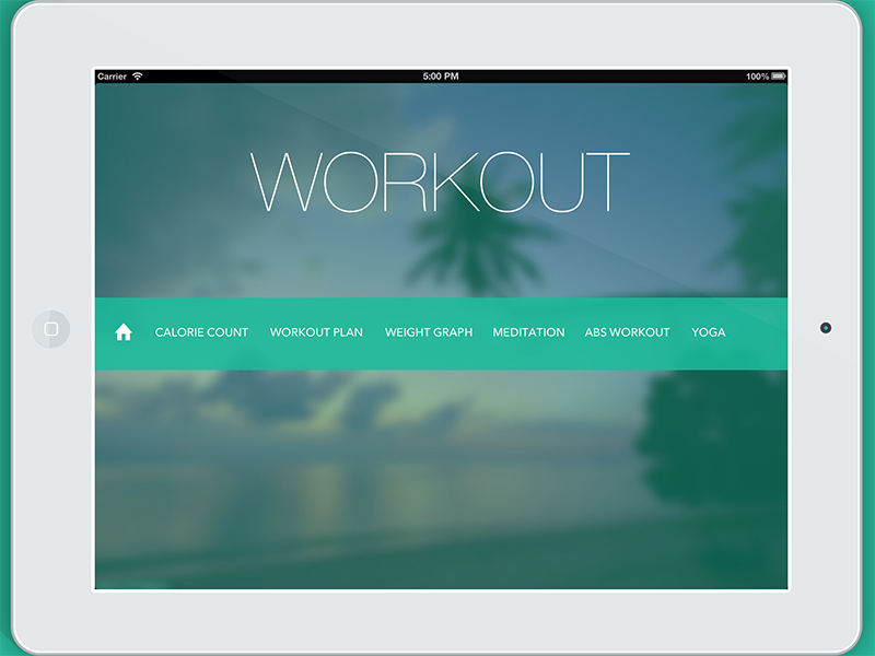 Workout Shot ipad app ui design