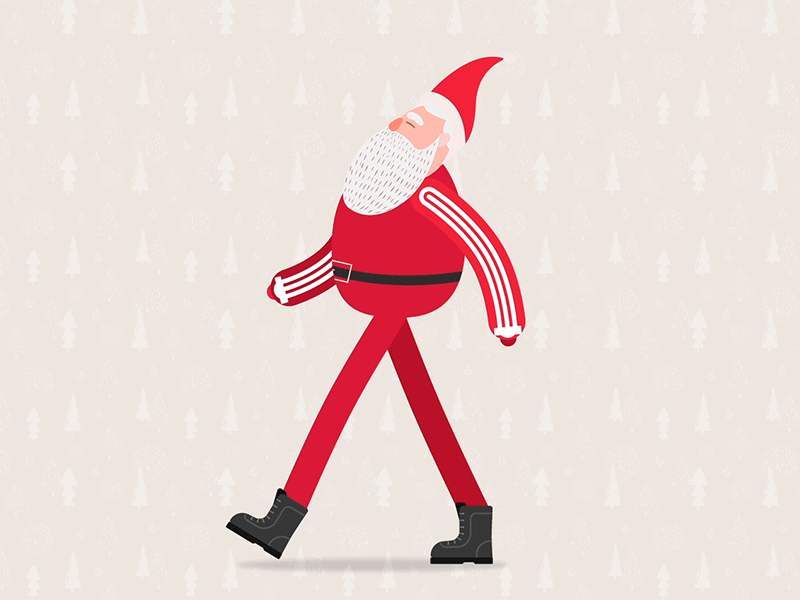 Mr.Groovy Santa 2d animation christmas holidays illustration loop motion graphics santa walkcycle