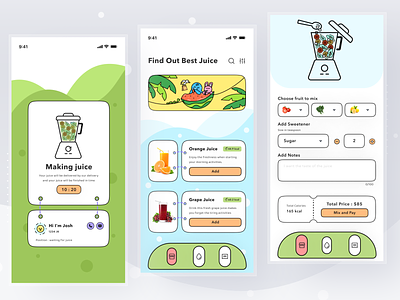 Healthy Me Juice App android app application clean design fruit illustration ios app juice juice aplication juice app juice maker app minimal mobile app ui uiux uiux design vector