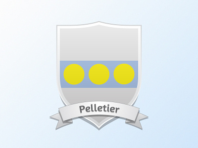 Current Coat of Arms · Pelletier banner coat of arms shield wedding