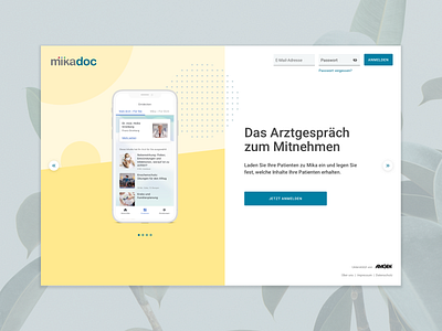 MikaDoc: Portal for Oncologists || Landing Page landing page medicine oncology web design