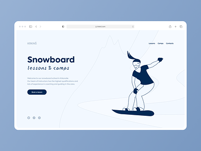 Snowboard school | Landing page concept design figma illustrations ui