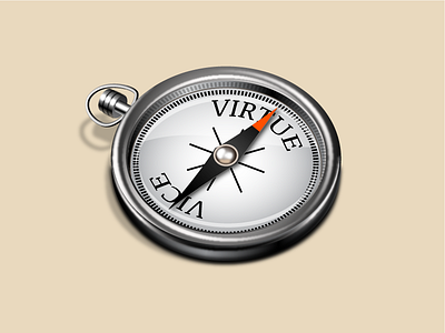 Vice Virtue compass icon illustration skeuomorphic