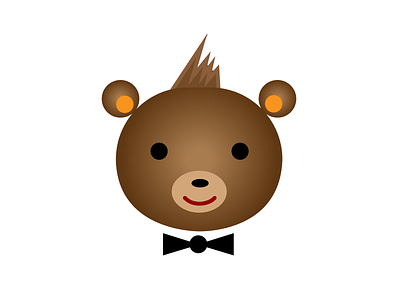 Hipster Bear icon illustration