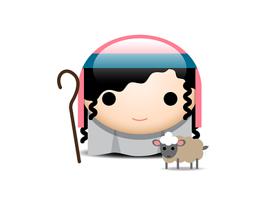 Shepherd Girl icon illustration