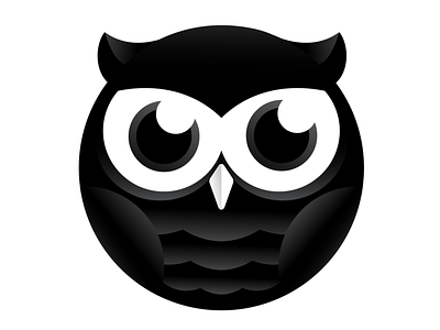 The Curious Owl animal black buho circle design cute desiger gradient illustrator moon night owl owl logo