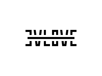 Evlove block branding chic fashion identity logo squared thrift typography vector