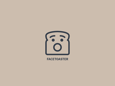 Facetoaster bread face logo scream toast toaster vector