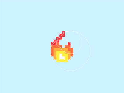 Pixel Flame Construction construction flame logo pixel vector