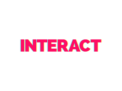 Interact branding logo offset typography vector