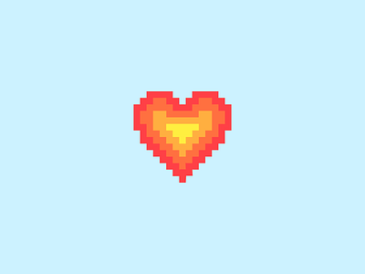 Bitcamp Heart fire heart pixel vector