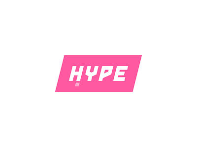 Hype block branding exclamation point logo pink retro slant vector