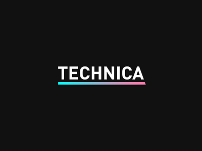 Technica Logo blue din gradient hackathon logo logotype pink vector women