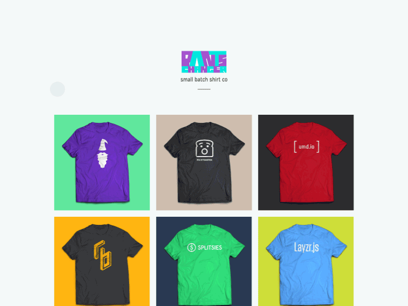 Pantschanger Web Interaction animation gallery gif interaction minimal motion shirt squares ui vector web zoom