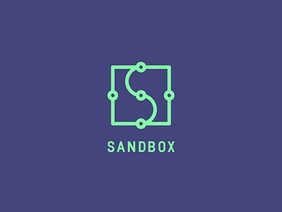 Sandbox box branding icon logo makerspace mark node vector