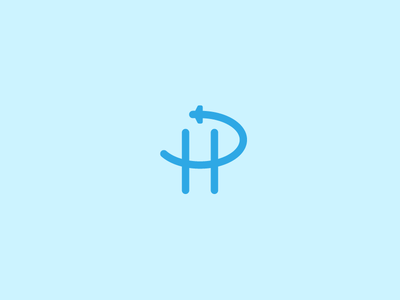 Hacker Paradise - HP Logo Exploration airplane branding letters line logo logotype minimal rounded stroke travel vector