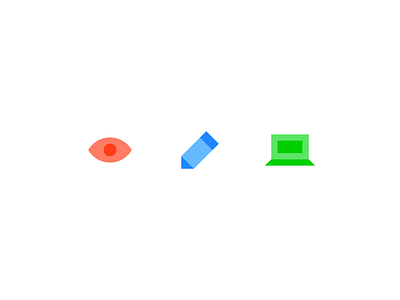 RGB Icons color eye glyphs icons laptop pencil rgb