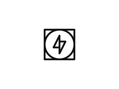 Bolt bolt branding circle lightning logo minimal square vector