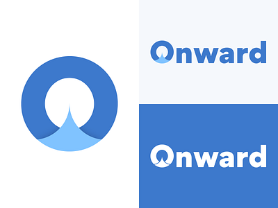 Onward Logo branding circle icon identity minimal o travel typography vector