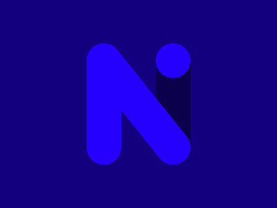 N Mark branding circle dot icon identity line logo minimal n square typography vector