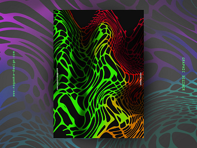 random poster 003 abstract black color gradiant graphic japan neon noise poster print project random rgb shape