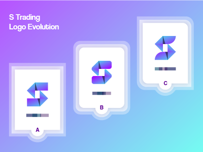 S Trading Logo Evolution blue brand concept gradient logo s