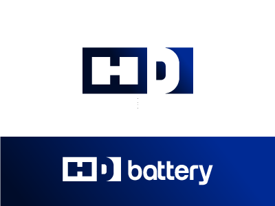 HD batterty Logo Concept blue brand concept gradient hd logo