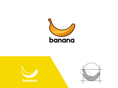 Banana banana brand concept gradient identitiy logo logos yellow