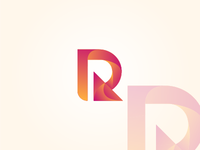 R and U-turn brand concept gradient logo r u turn
