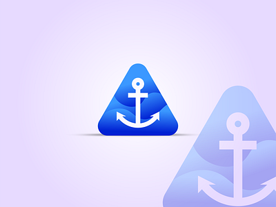 Anchor anchor blue brand concept gradient logo logos sea triangle waves